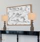 Cal® Lighting & Accessories Blackfoot 2-Piece Pebble/White Table Lamp Set-1