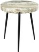 Moe's Home Collection Brinley Light Brown Marble Round Accent Table with Black Metal Legs-1