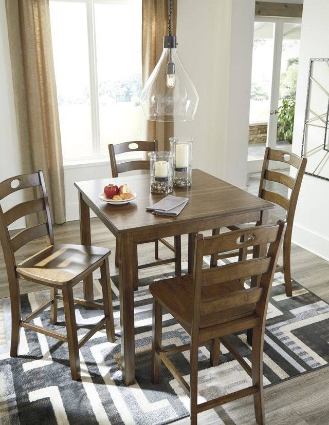 Signature Design by Ashley® Hazelteen 5-Piece Medium Brown Counter Height Dining Table Set-3