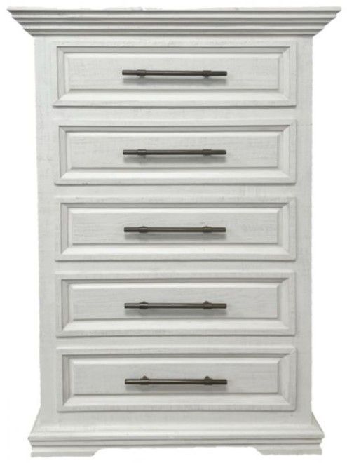 Million Dollar Rustic Coliseo Frosted White/Gold Chest with Hardware-0