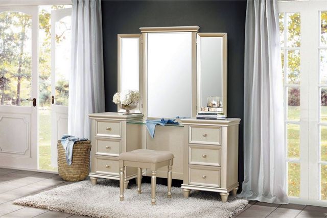 Homelegance® Celandine Silver Vanity Dresser and Mirror-1