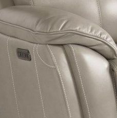Bassett® Furniture Levitate Light Gray Leather Loveseat with Console-3