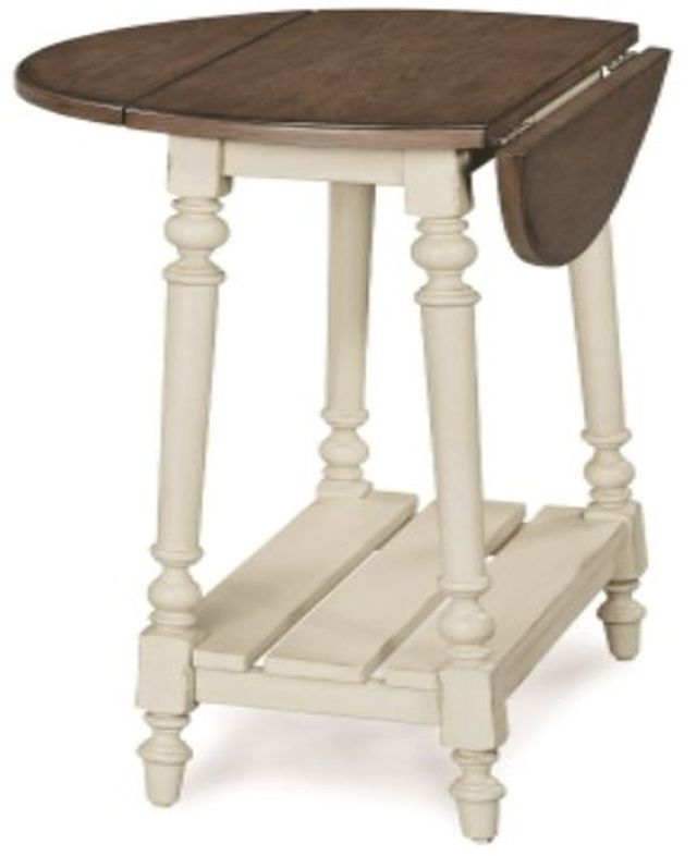 Null Furniture 6618 Harbor Drop Leaf End Table with Stone Base-0