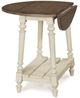 Null Furniture 6618 Harbor Drop Leaf End Table with Stone Base-0