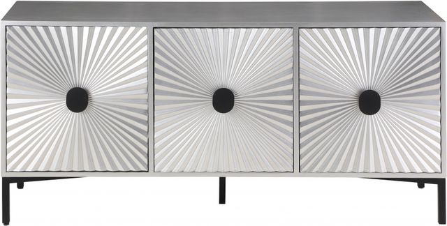 Meridian Furniture Glitz Antique Silver/Matte Black Sideboard-1