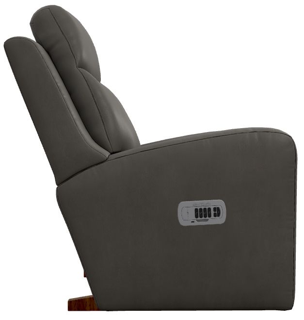 La-Z-Boy® Emmons Pewter Leather Power Rocking Recliner with Headrest and Lumbar-3