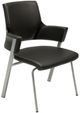 Michael Amini® AOS Queue Black/Gray Leather Guest Chair-0