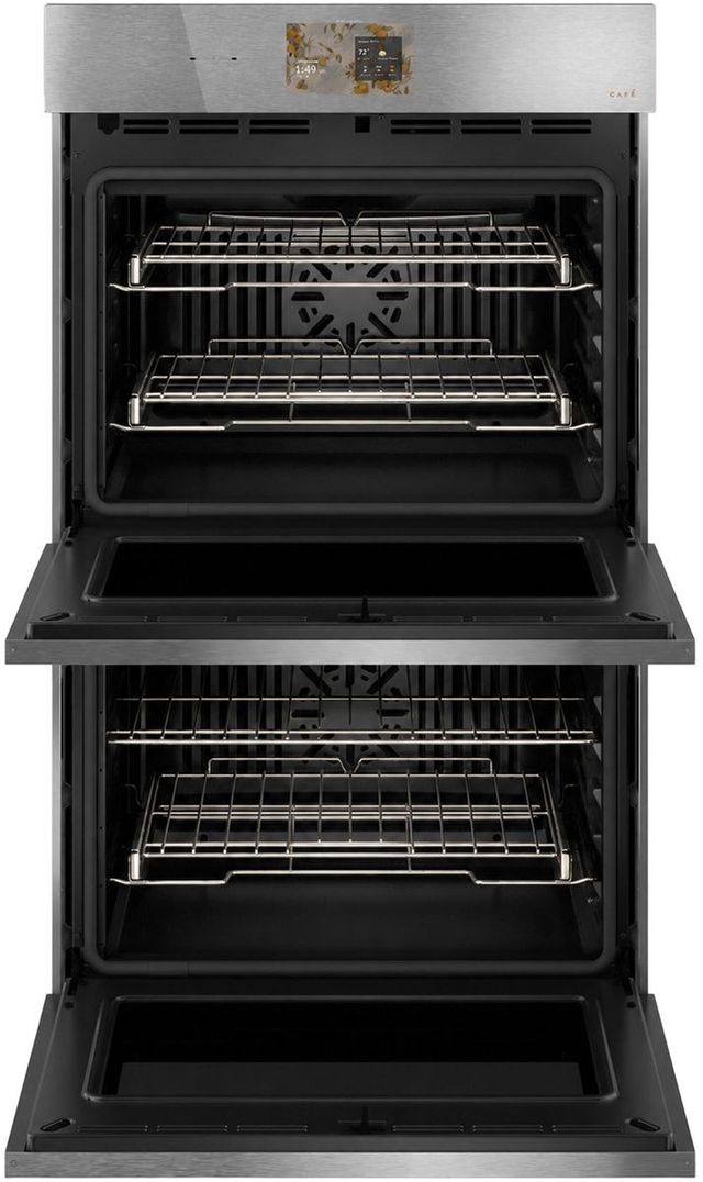 Café™ Minimal Series 30” Platinum Glass Smart Double Electric Wall Oven with Convection-1