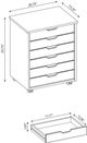 Linon Rudy Natural Wide Rolling Storage Cart-2