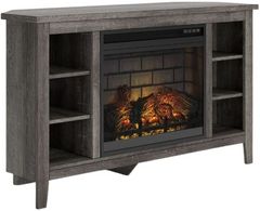 Signature Design by Ashley® Arlenbry Gray Corner TV Stand with Electric Infrared Fireplace Insert