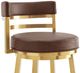 Armen Living Madrid Gold/Vintage Coffee Swivel Counter Stool-1