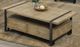 Titus Furniture T5047 Distressed Oak Coffee Table with Flat Black Frame-1