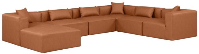 Meridian Furniture Cube 7-Piece Cognac Modular Sectional-0