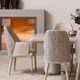 Michael Amini® Lisbon Silken Matte Cream Dining Arm Chair-1