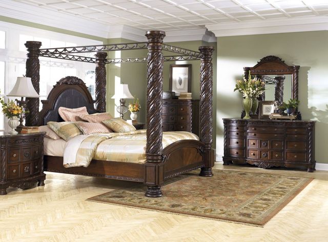 Millennium® By Ashley® North Shore Dark Brown King Canopy Bed-3