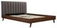 Mazin Furniture Sasha Grey/Walnut Queen Upholstered Platform Panel Bed-3