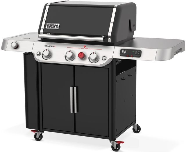 Weber® Genesis 62" Black LP Smart Freestanding Grill with Side Burner and Nightvision-1