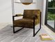 International Furniture Direct Galena Blacksmithing Matte Brown/Brown Accent Chair-1