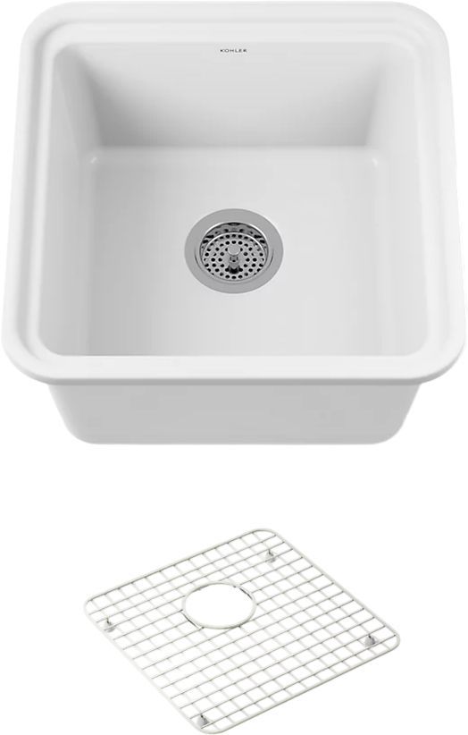 KOHLER® Audrine™ White 19" Undermount Bar Sink-0