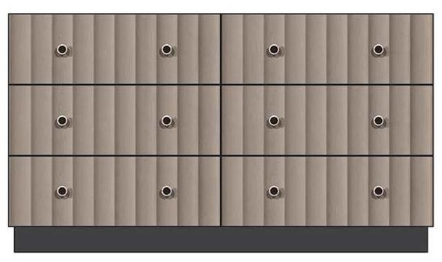 Country View Woodworking Customizable American Modern 56" 6-Drawer Silver Knob Plinth Base Dresser-0