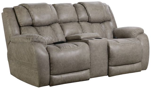 HomeStretch Daytona Gray Power Reclining Console Loveseat-0