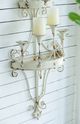 A & B Home Disressed White Candle Holder-5