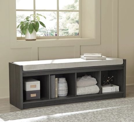 Signature Design by Ashley® Yarlow Linen/Gray Storage Bench-3