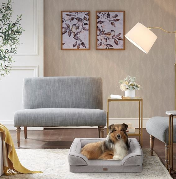 Olliix by Martha Stewart Bella Grey 28" x 36" + 9" Pet Couch-1