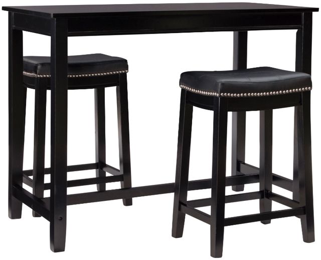 Linon Claridge 3-Piece Black Counter Table Set-0