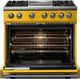 Viking® 5 Series 36" Daffodil Pro Style Dual Fuel (NG) Range with Brushed Brass Trim-1