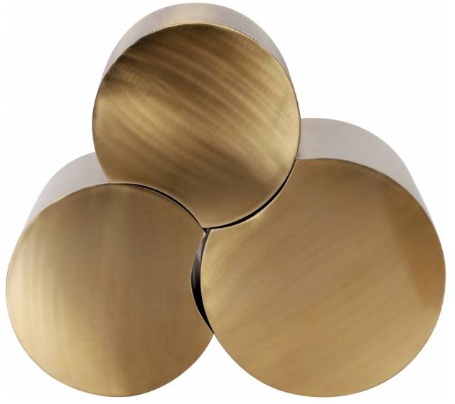 Meridian Furniture Dimple 3-Piece Gold 16" Modular Nesting Coffee Table Set-1