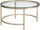 Bassett Mirror Anderson Clear Cocktail Table with Antique Gold Base-0