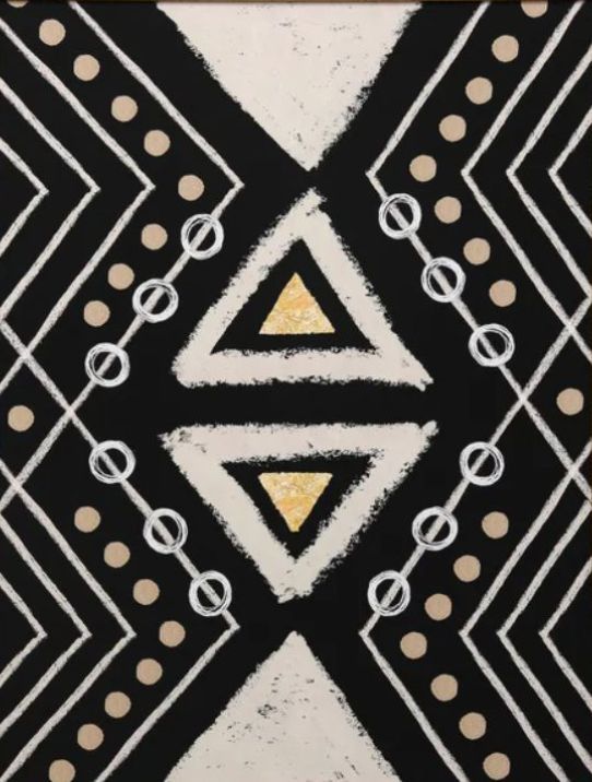 Stylecraft Motif I Black/Gold/White Wall Art-1