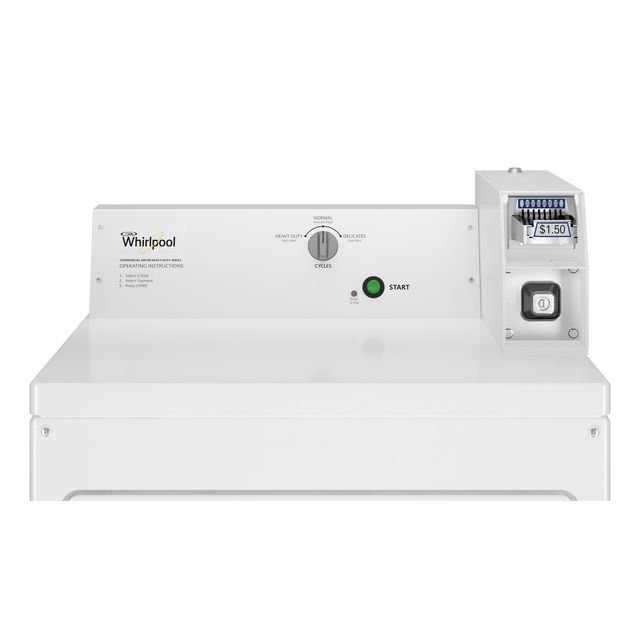 Whirlpool Commercial 7.4 Cu. Ft. Coin-Slide Electric Dryer - White-1