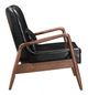 Zuo® Bully Black Lounge Chair and Ottoman-3