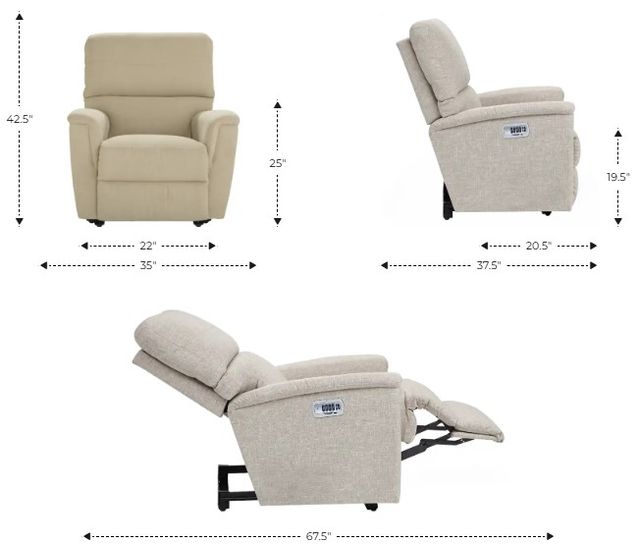 La-Z-Boy® Ava Porcini Power Wall Recliner with Headrest and Lumbar-2