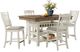 Elements International Bellevue 5-Piece Antique White/Walnut Counter Height Dining Set-0