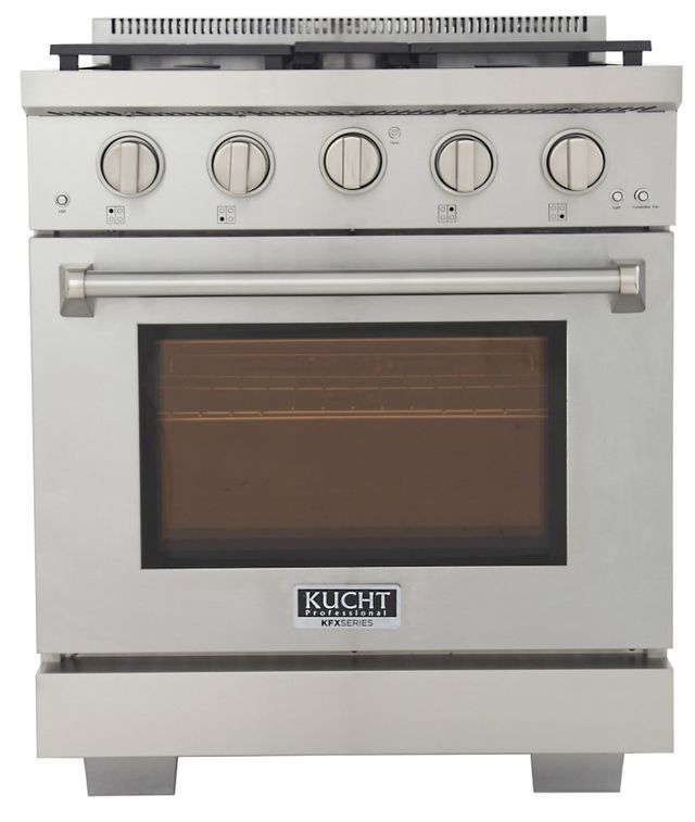 Kucht Professional KFX Series 30" Stainless Steel Pro Style Natural Gas Range with True Simmer Burners-0
