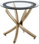 Coaster® Brooke Glass Top End Table with Rose Brass Base-1