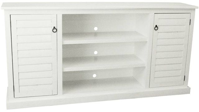 American Heartland Manufacturing Rustic Bright White Provincial Shutter TV Stand-0
