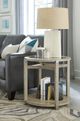 Hammary® Solstice Glass Top Round End Table with Soft Beige Base-1