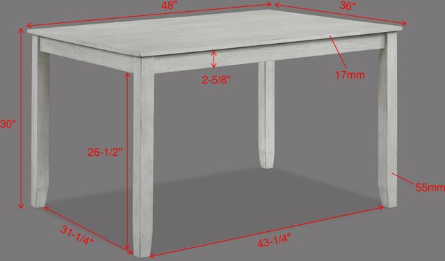 Crown Mark Henderson 5-Piece Dinette White Dining Room Set-2