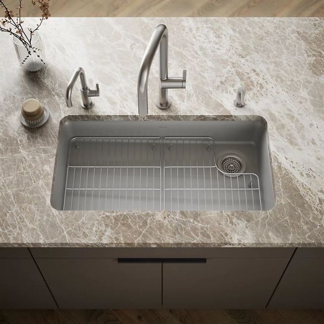 KOHLER® Cairn® Matte Gray 33" Undermount Single-Bowl Kitchen Sink-1