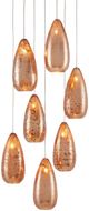 Currey & Company Rame Multi-Drop Copper/Painted Silver Pendant Lighting-1