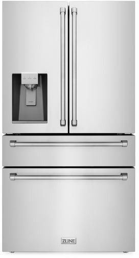 ZLINE 36" 21.6 Fingerprint Resistant Stainless Steel Counter Depth French Door Refrigerator -0