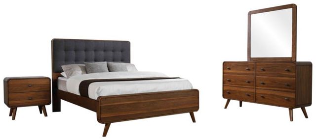 Coaster® Robyn 4-Piece Dark Gray/Dark Walnut Full Bedroom Set-0