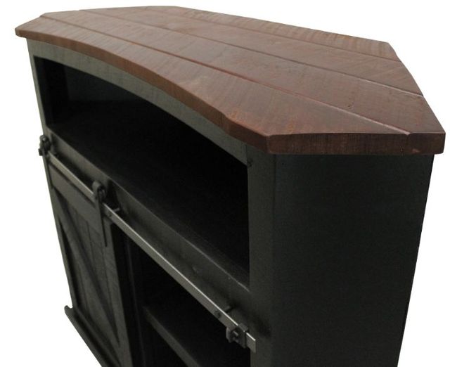 American Heartland Manufacturing Rustic Two-Tone Tall Alcove Corner TV Stand-3