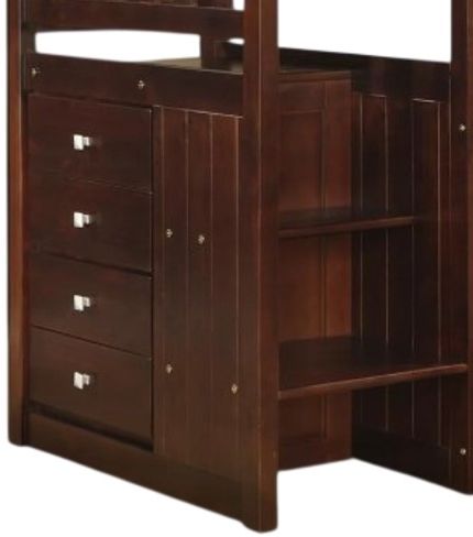 Donco Kids Mission Cappuccino Youth Twin/Twin Stairway Bunkbed-2