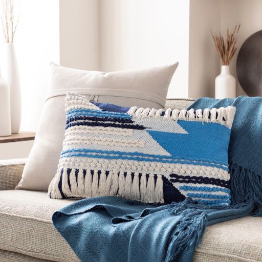 Surya Merdo Sky Blue 22"x14" Toss Pillow with Polyester Insert-4
