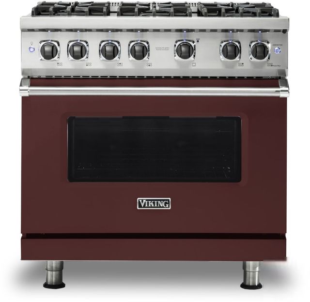 Viking® 5 Series 36" Kalamata Red Pro Style Natural Gas Range-0